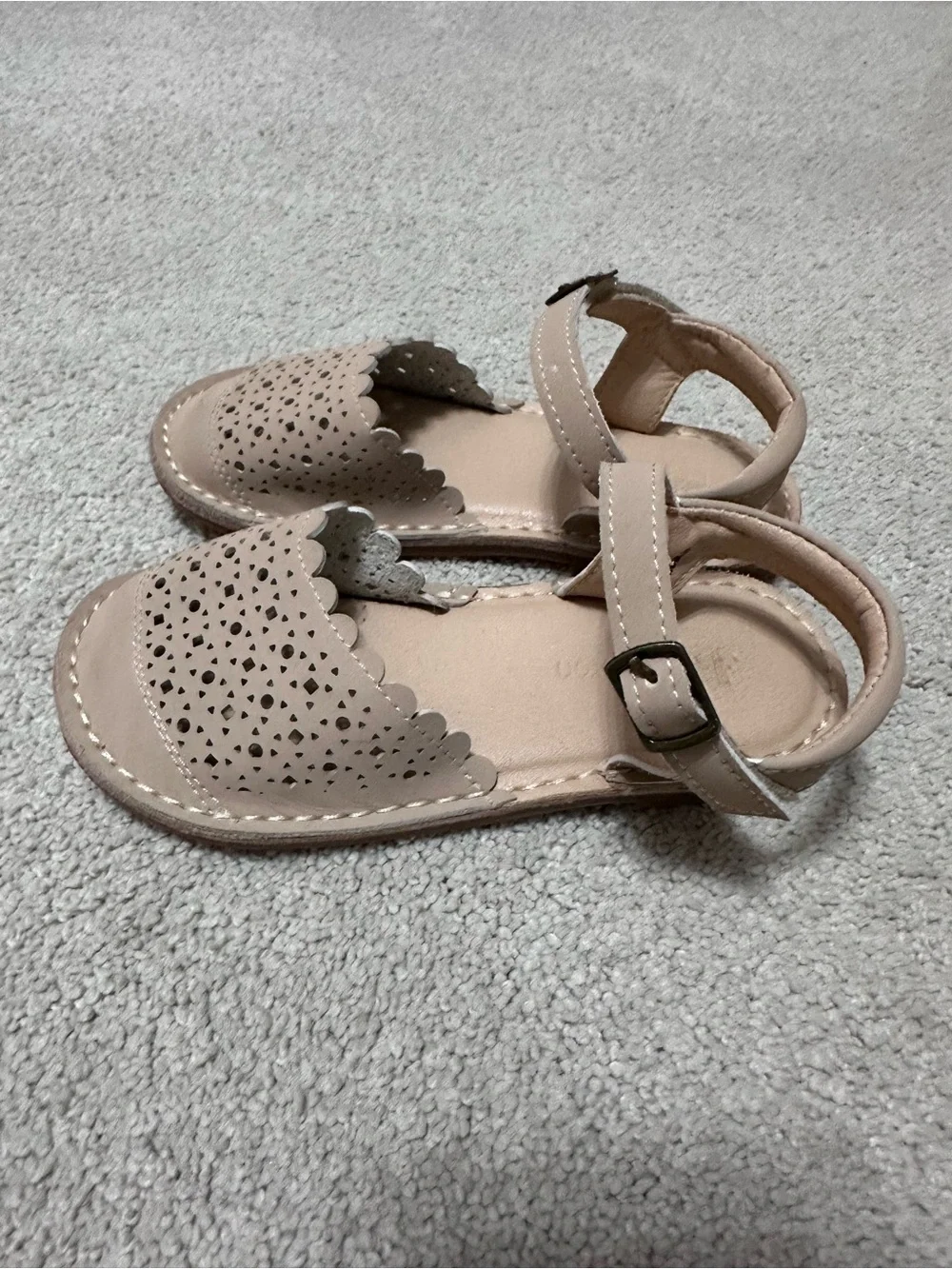 Aldo Girls' Scalloped Laser-Cut Sandals - Beige